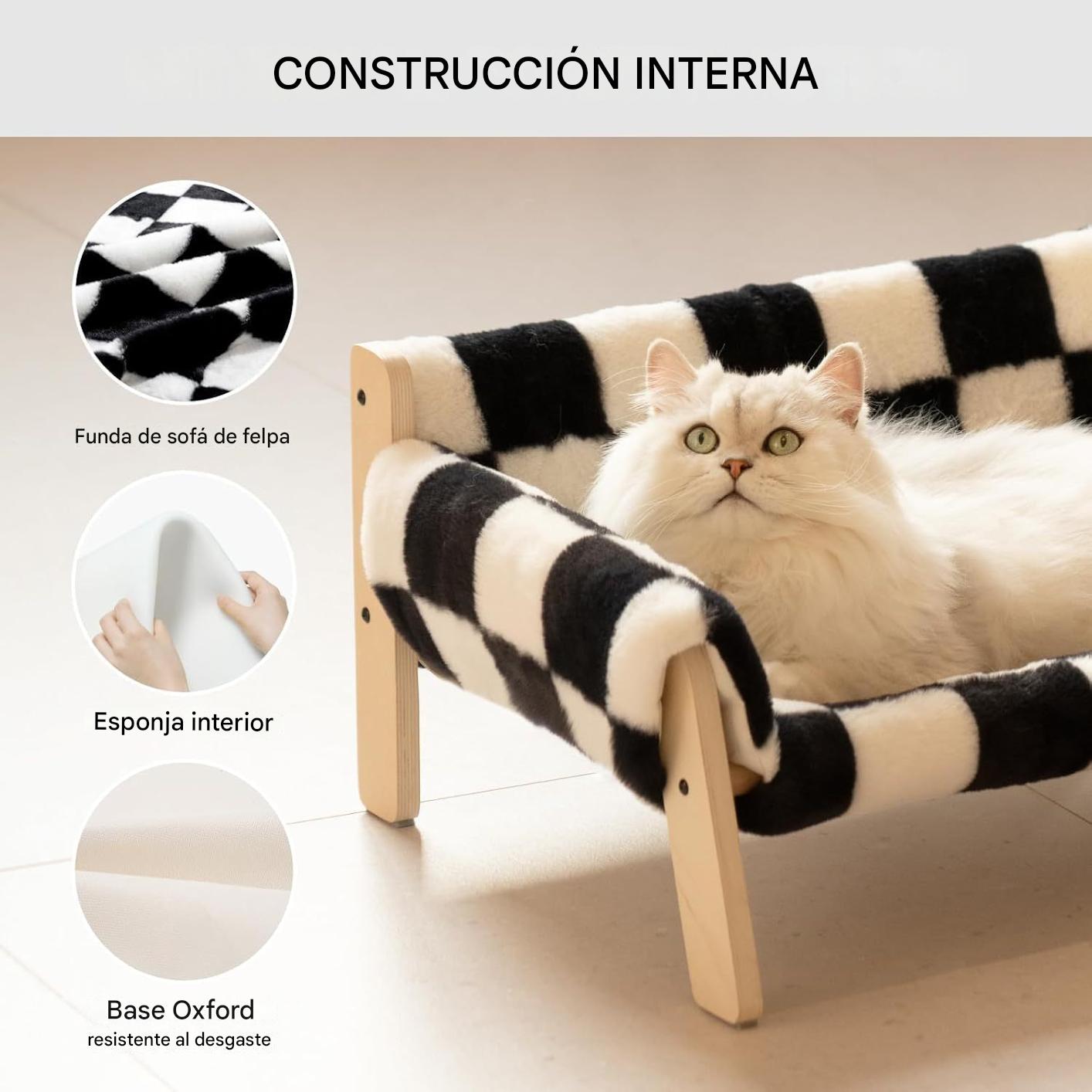 Cama cuadriculada para mascotas