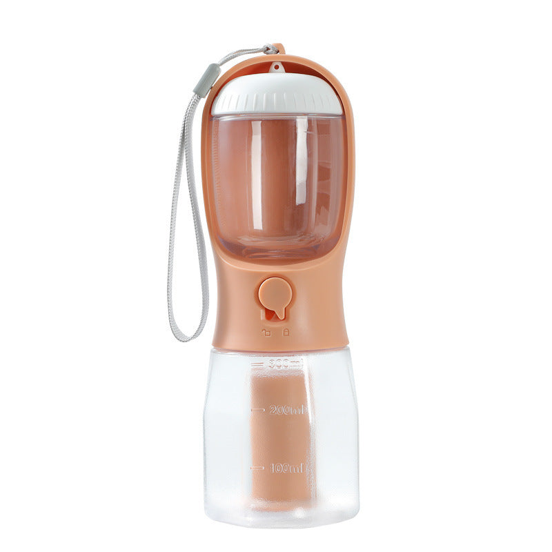 Dispensador portátil  para perros, bebida, comida, bolsa de basura, tres en uno.