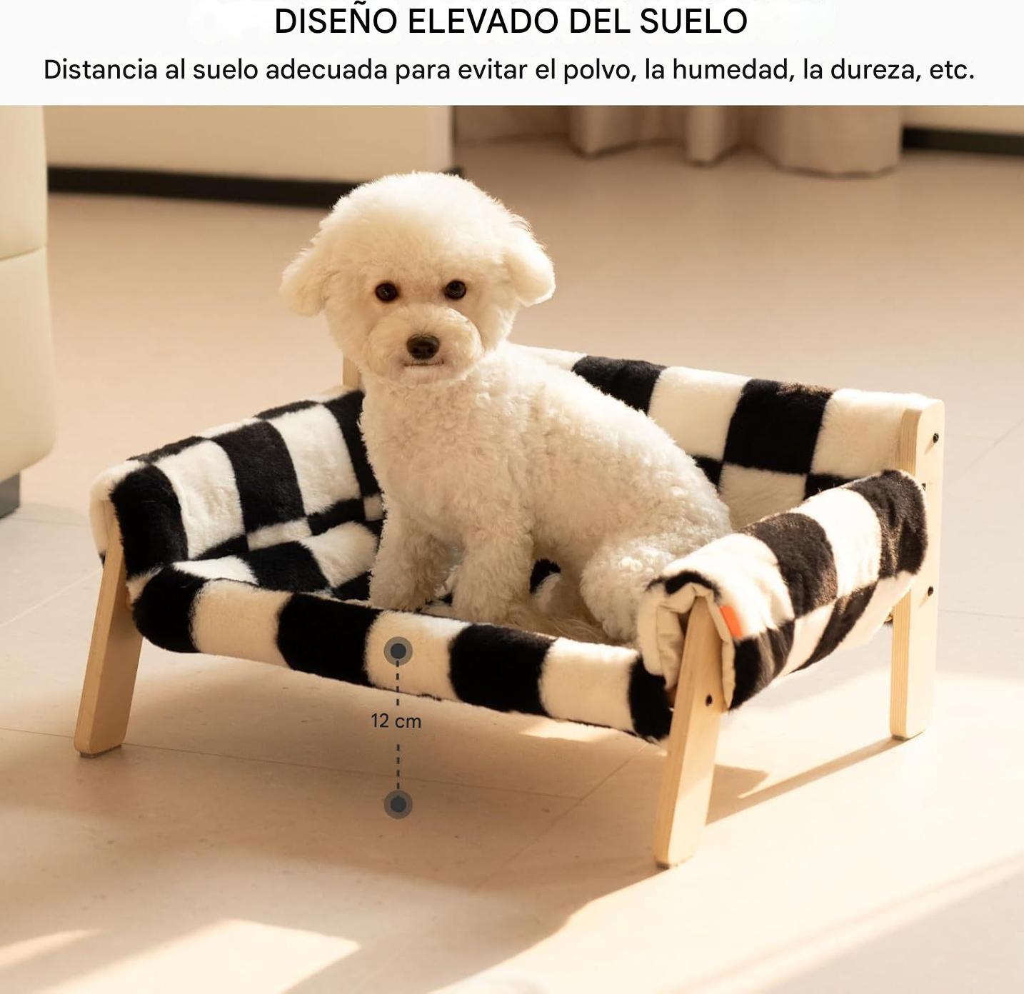 Cama cuadriculada para mascotas