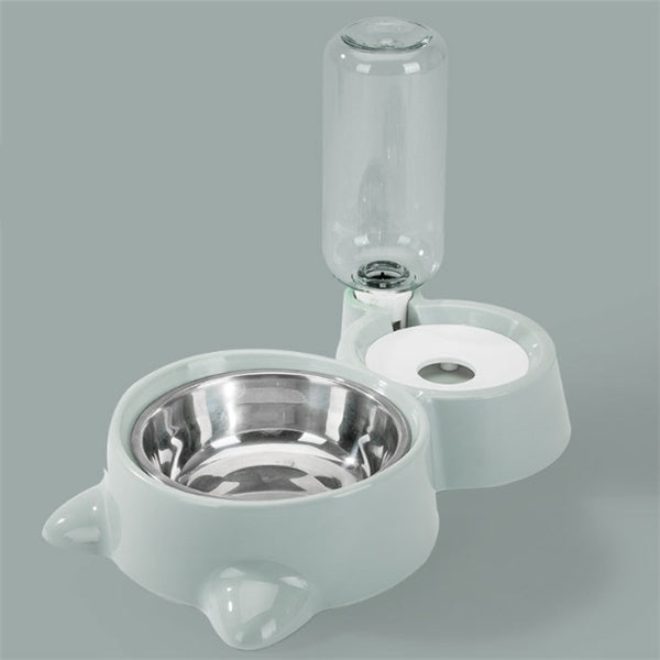 Dispensador doble de agua y comida con forma de mascota