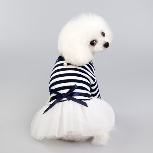 Vestido a rayas para mascota