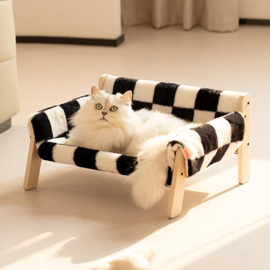Cama cuadriculada para mascotas