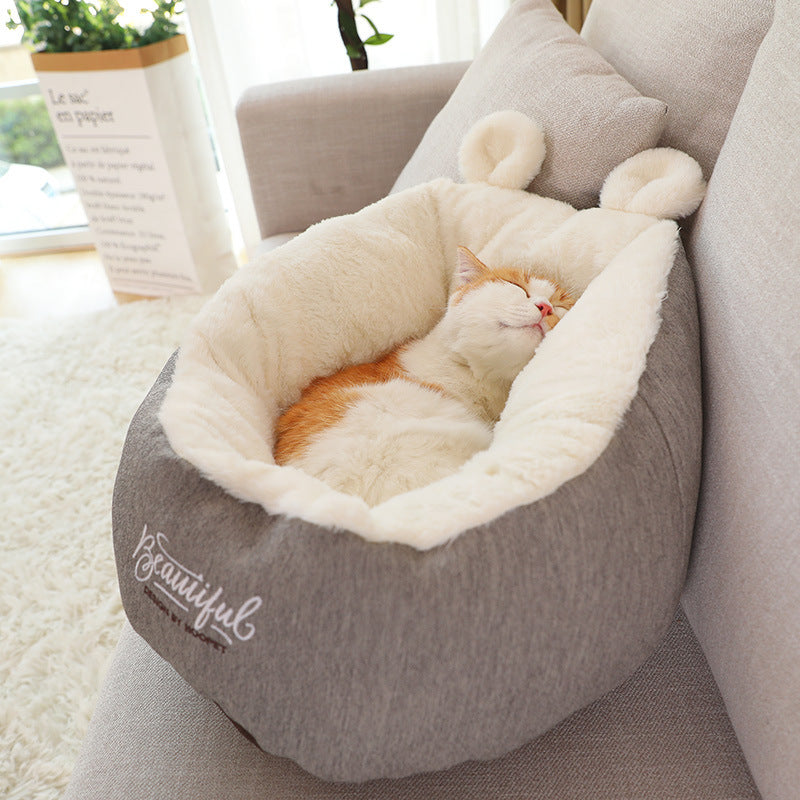 Cama para mascotas con orejas
