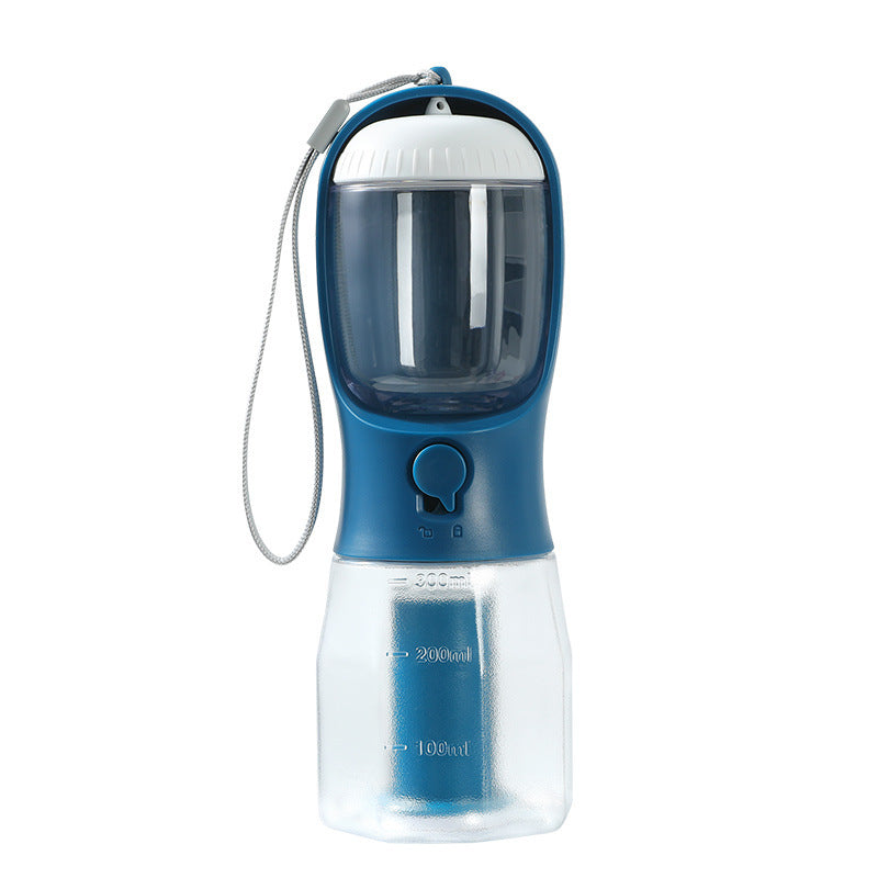 Dispensador portátil  para perros, bebida, comida, bolsa de basura, tres en uno.