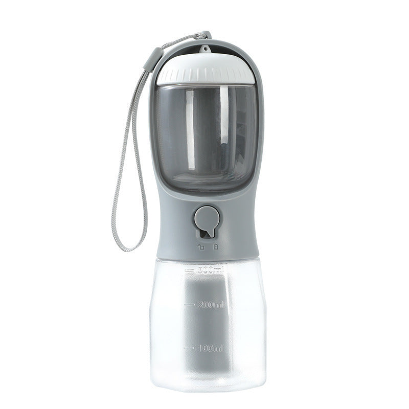 Dispensador portátil  para perros, bebida, comida, bolsa de basura, tres en uno.