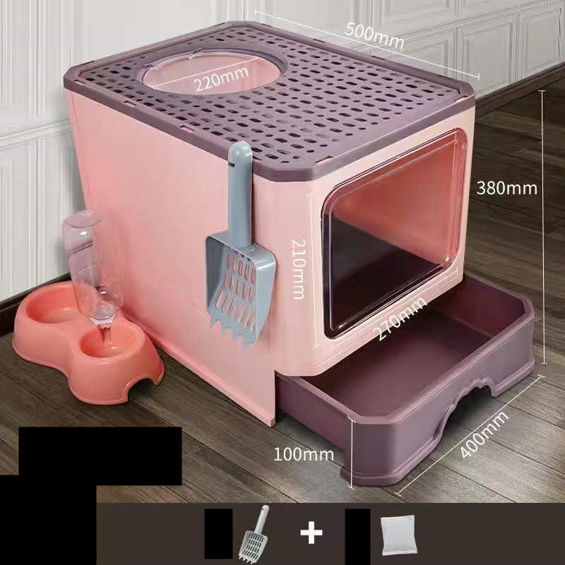 Kit arenero y dispensador de alimentos