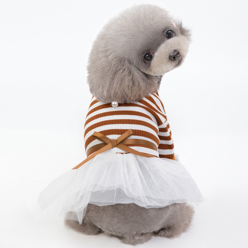 Vestido a rayas para mascota