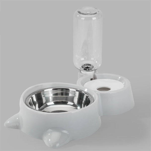 Dispensador doble de agua y comida con forma de mascota