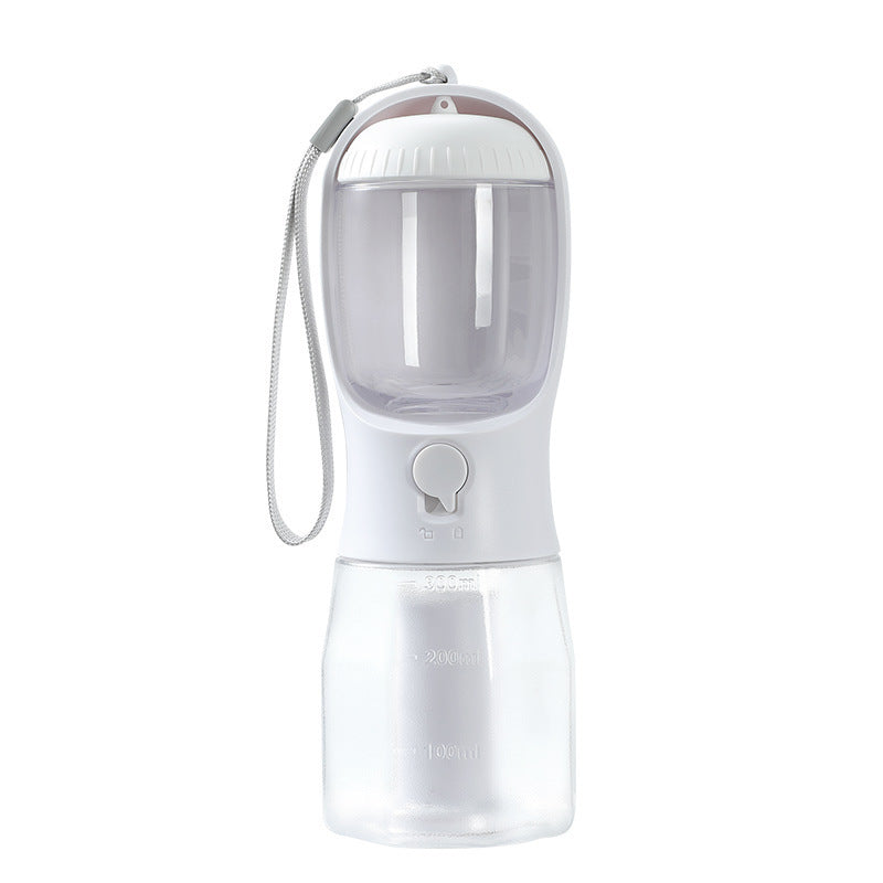 Dispensador portátil  para perros, bebida, comida, bolsa de basura, tres en uno.
