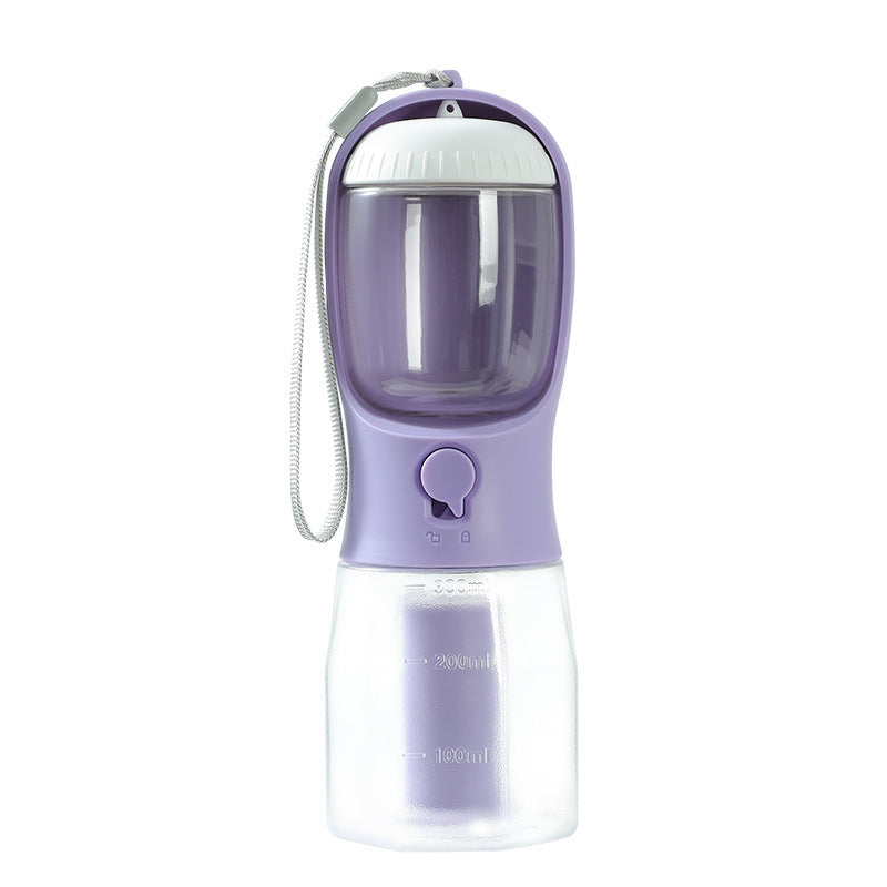 Dispensador portátil  para perros, bebida, comida, bolsa de basura, tres en uno.