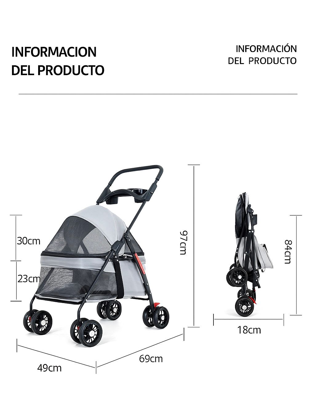 Carriola para mascotas