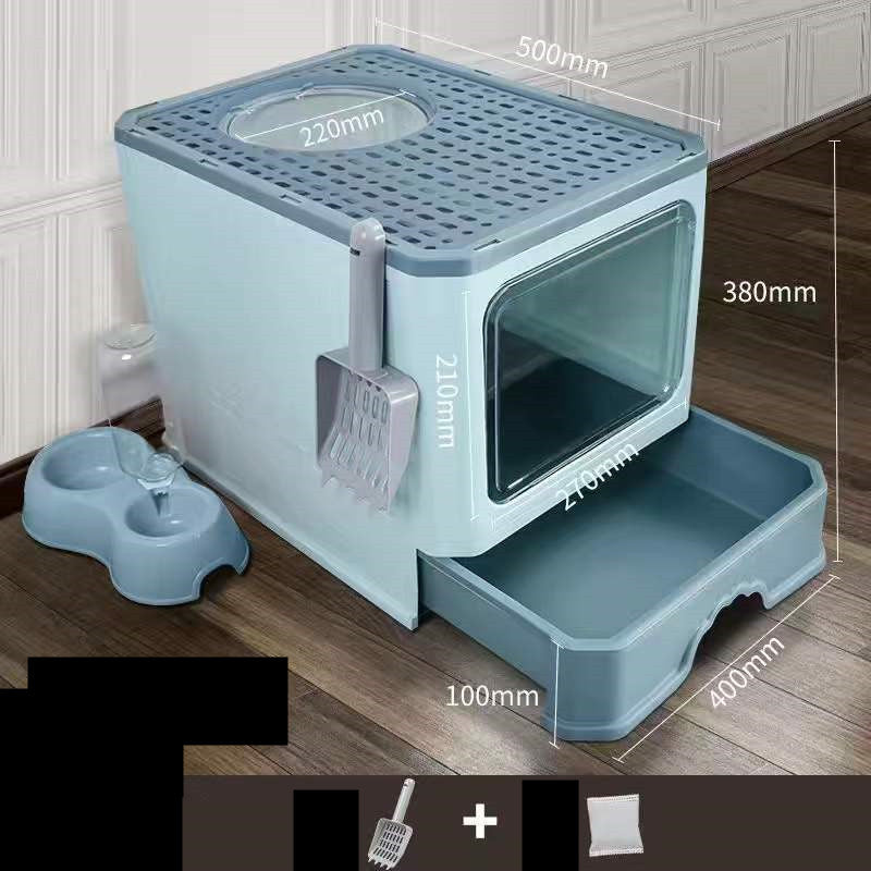 Kit arenero y dispensador de alimentos