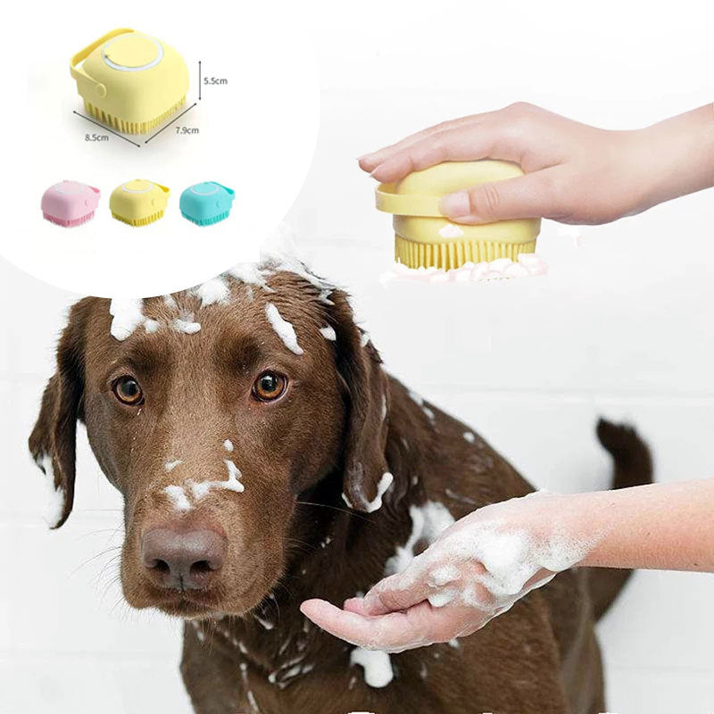 Cepillo de silicón dispensador de suministros para mascotas