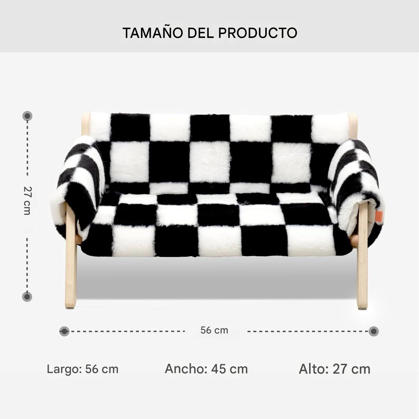 Cama cuadriculada para mascotas