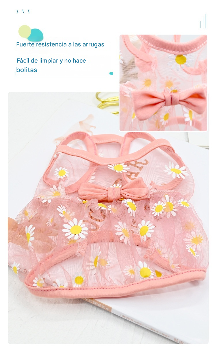 Vestido flores para mascotas