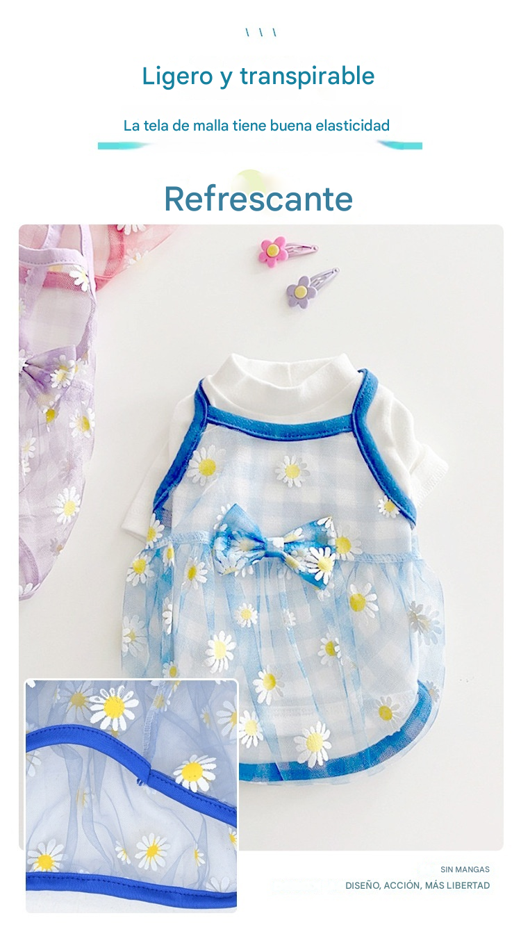 Vestido flores para mascotas