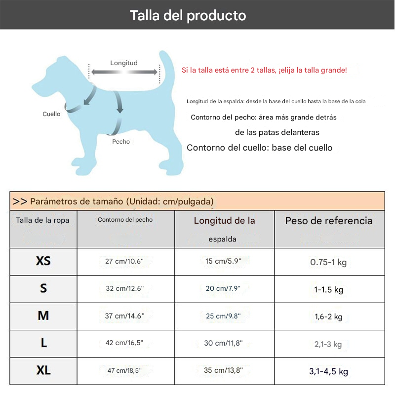 Vestido a rayas para mascota